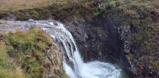 The fall the couple might have had from the fairy pools