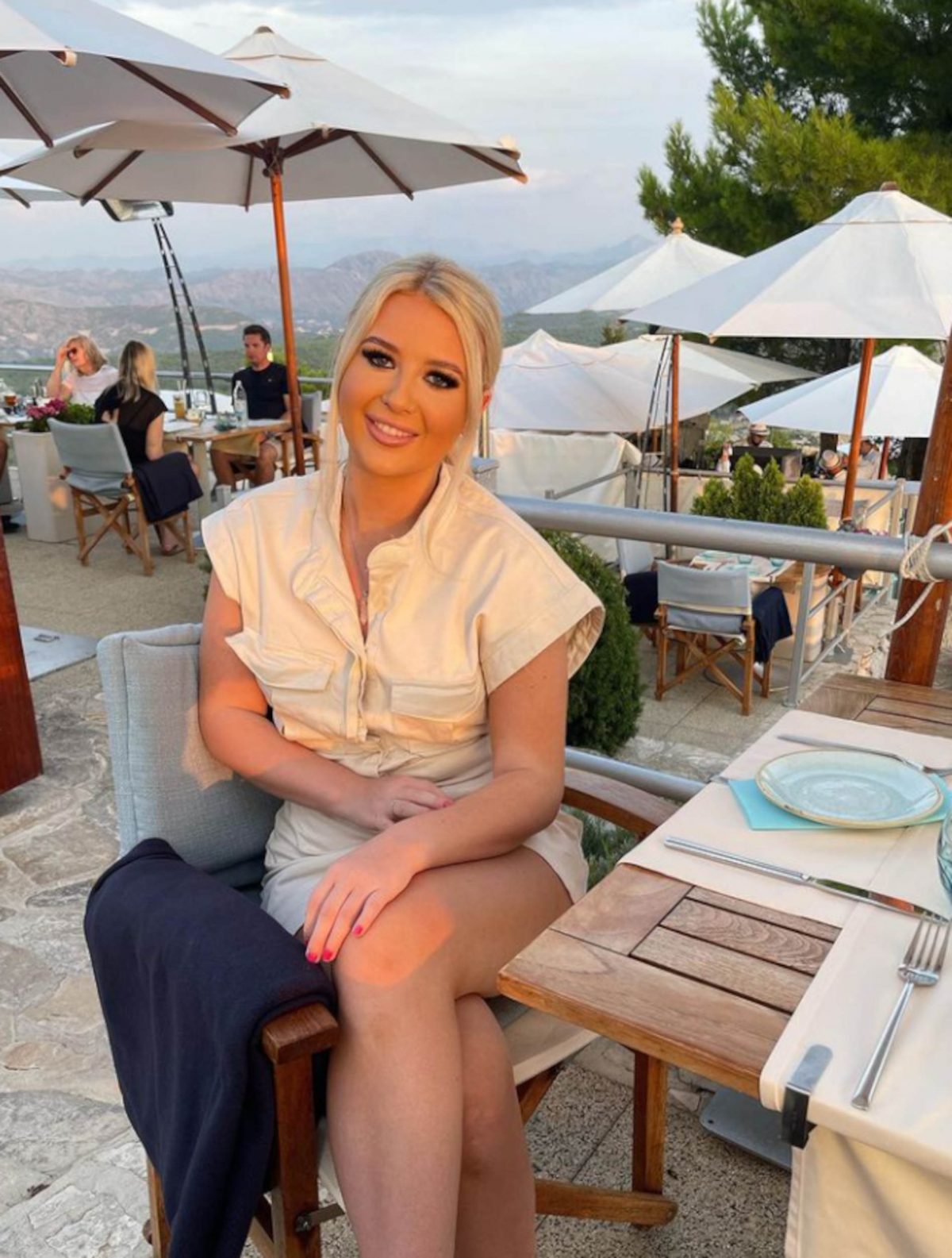 Jennifer pictured at a restaurant in Croatia