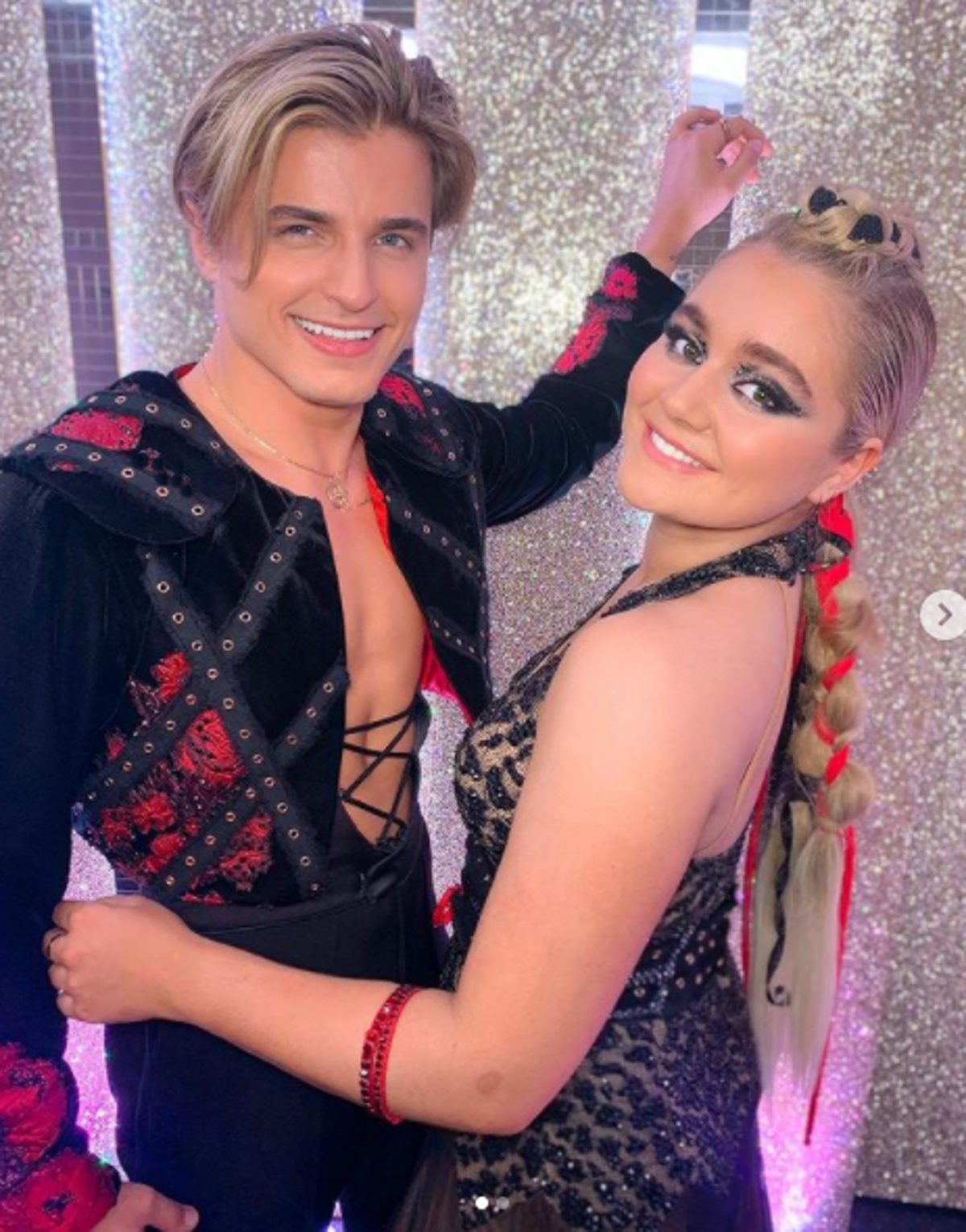 Tilly Ramsay and partner Nikita pose after their Paso Doble