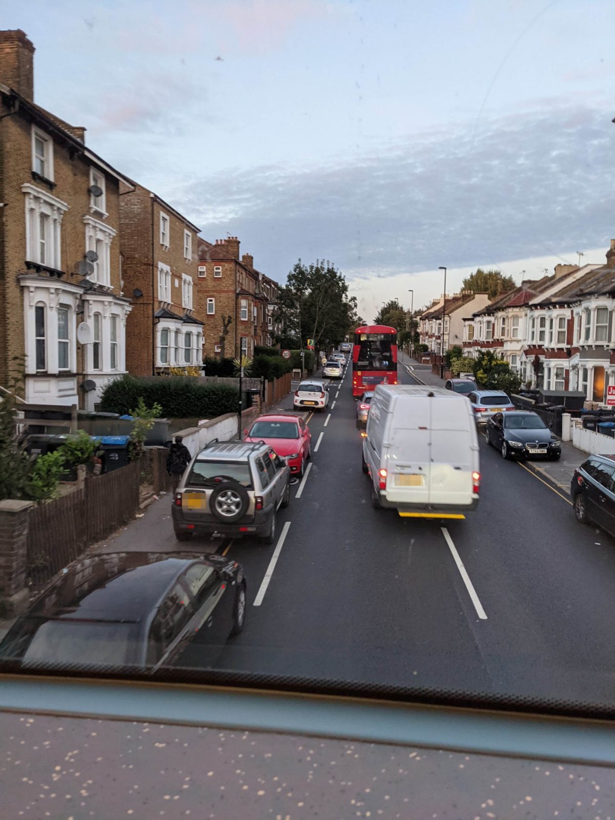 Bike lane in Croydon full of cars