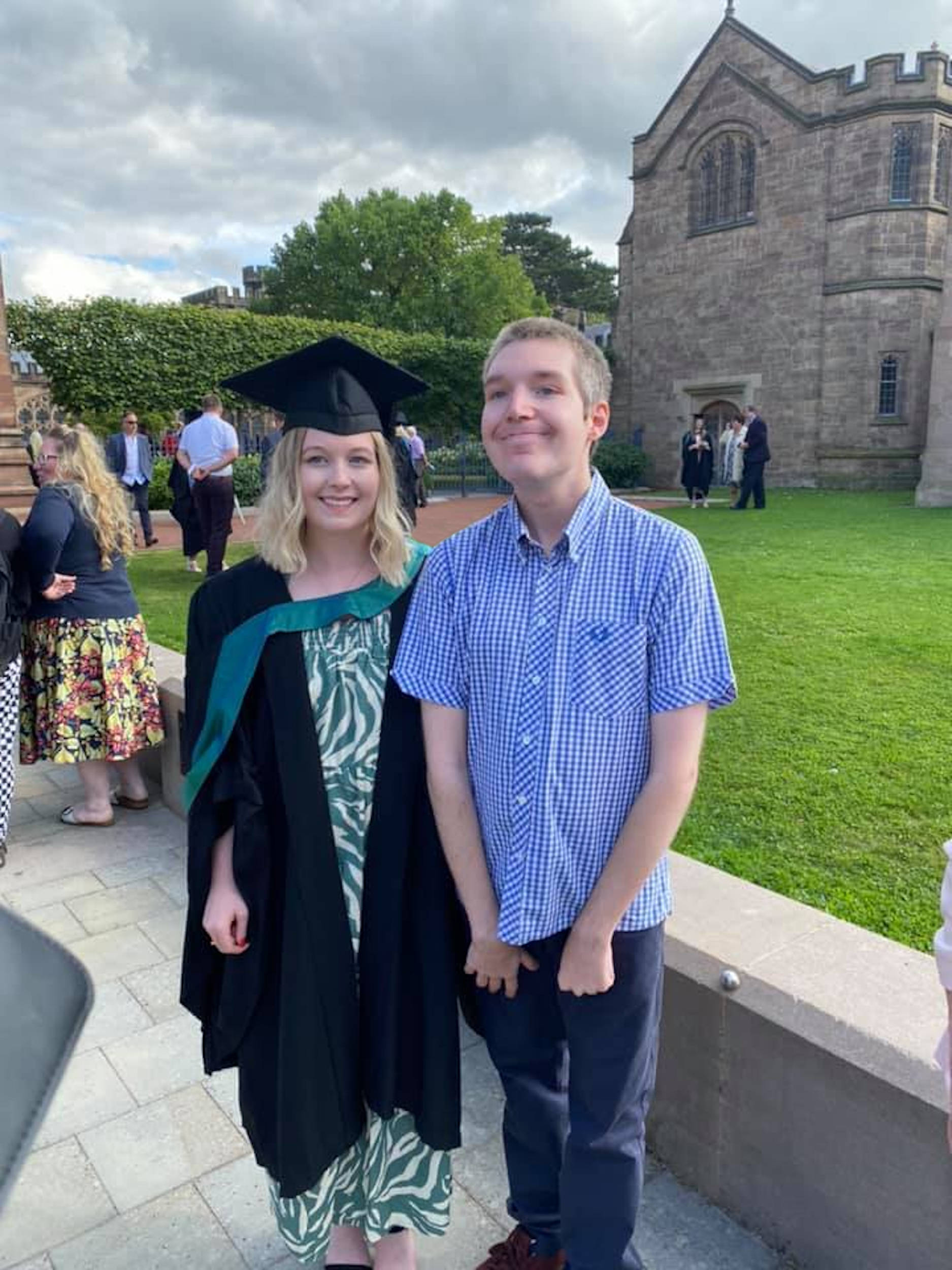 Jack pictured with his younger sister Abbey at her graduation