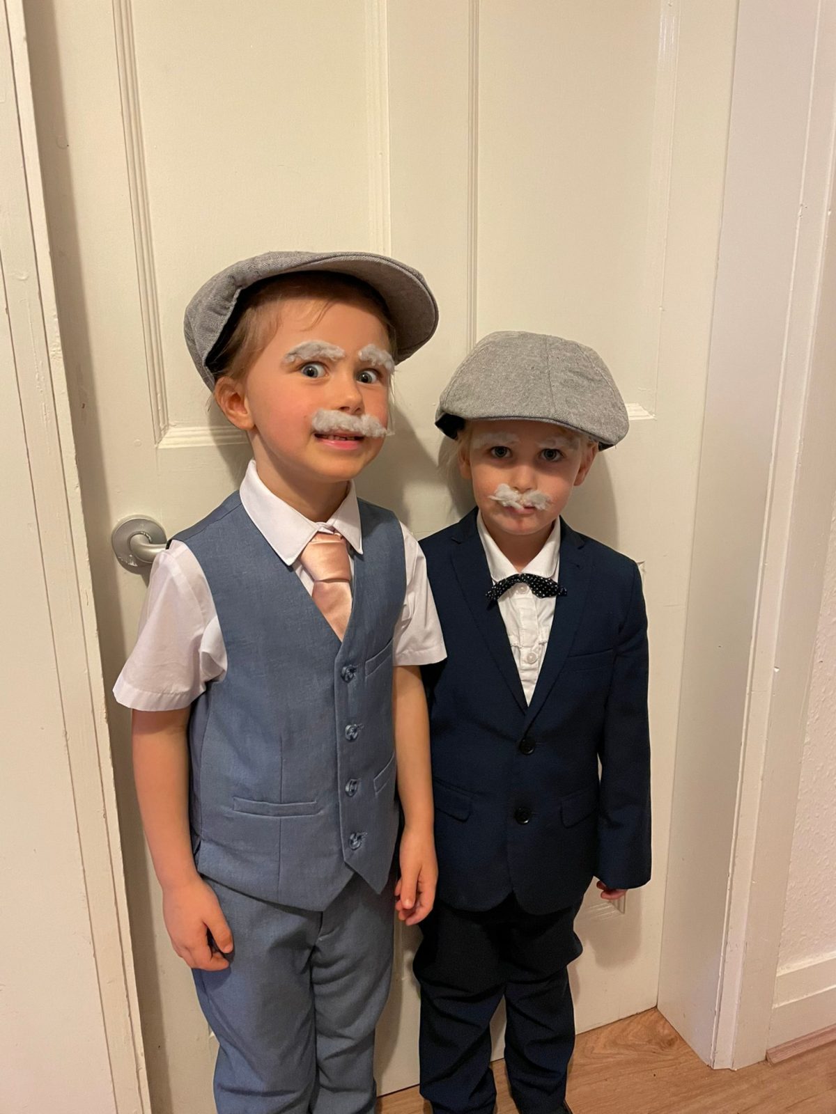 Paige and Evie dressed up as Jack and Victor.