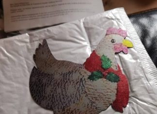 How the chicken decoration actually looked