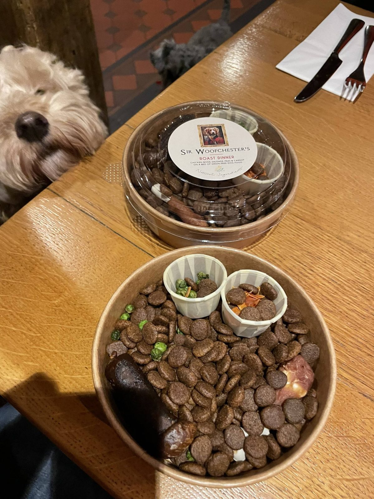 The Fishpool Inn's dog meal