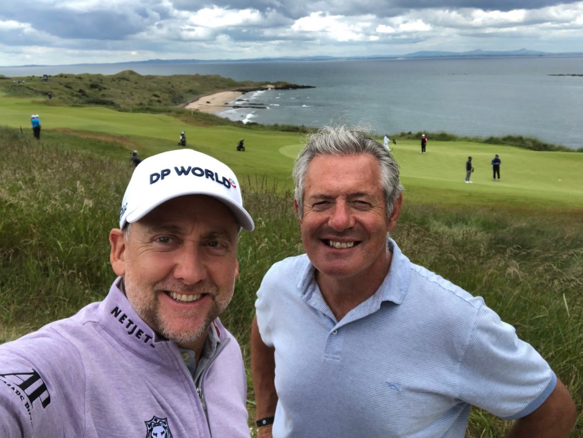 Gavin Hastings with professional golfer Ian Poulter