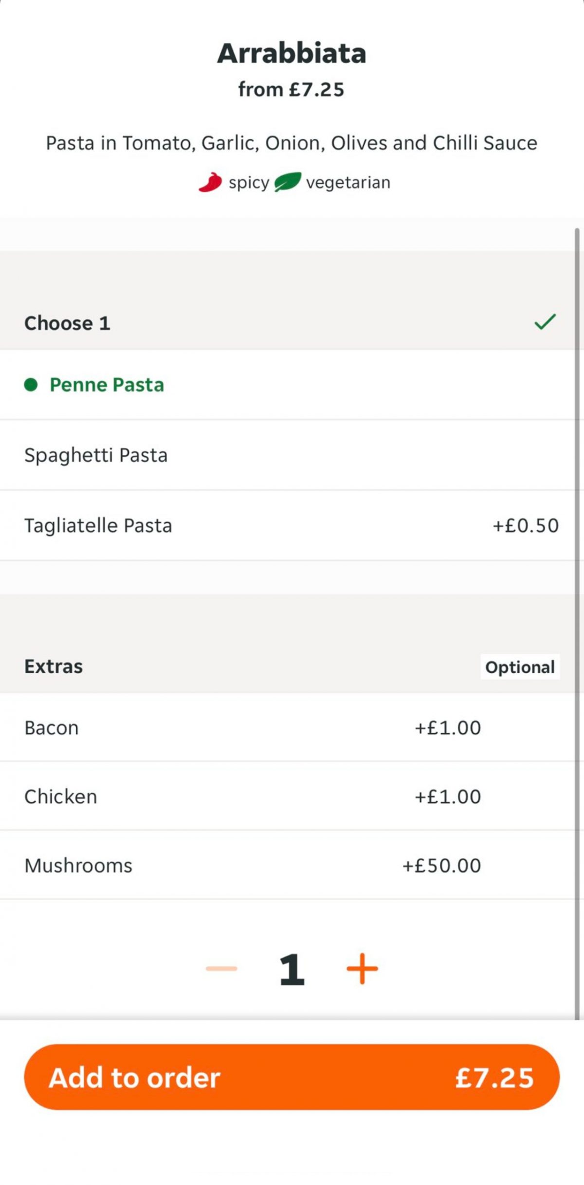 The Just Eat order