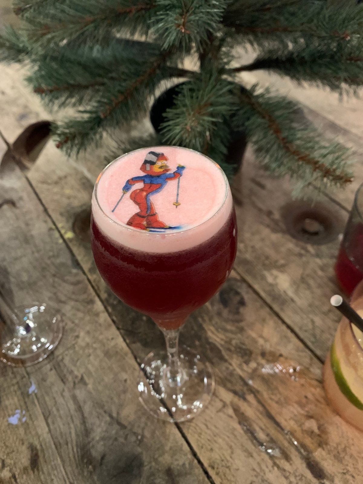 The Ned Flanders based cocktail in the Backyard Bar, Liverpool.