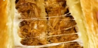 Roly's Porkshire Pudding oozes cheese when cut
