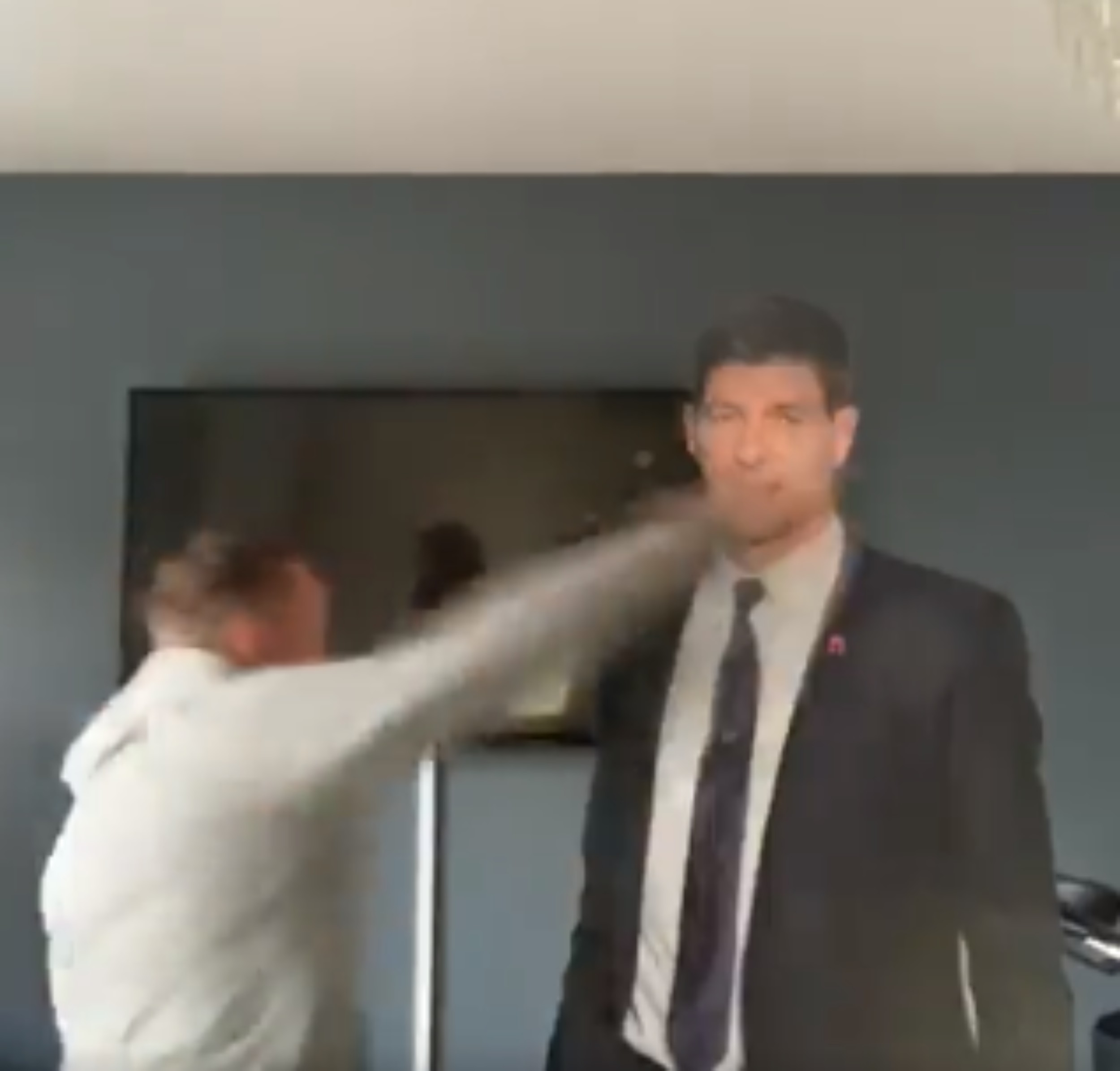 Rangers fan punches Gerrard cutout