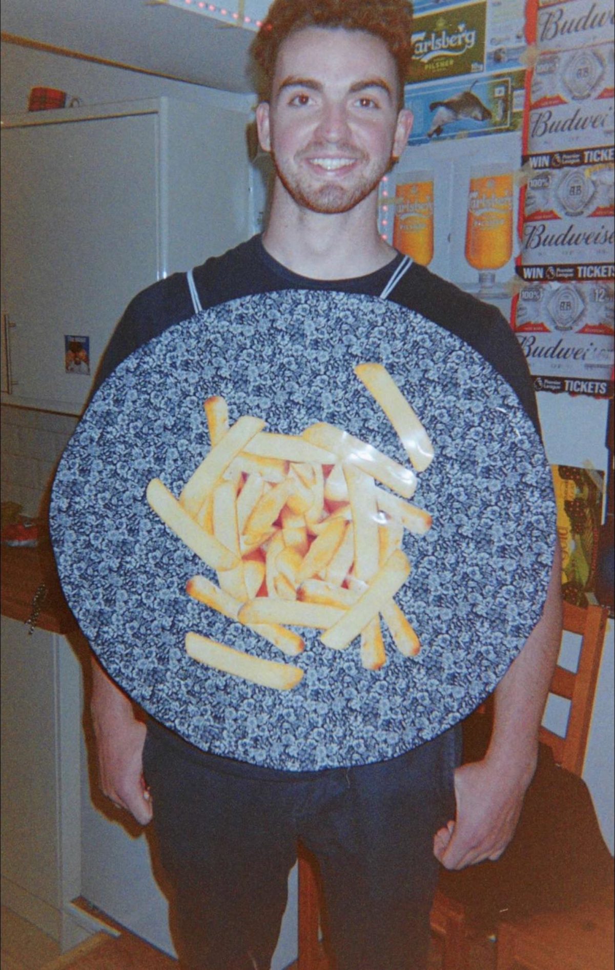 Colin Loftus, with the Wetherspoons plate of chips costume