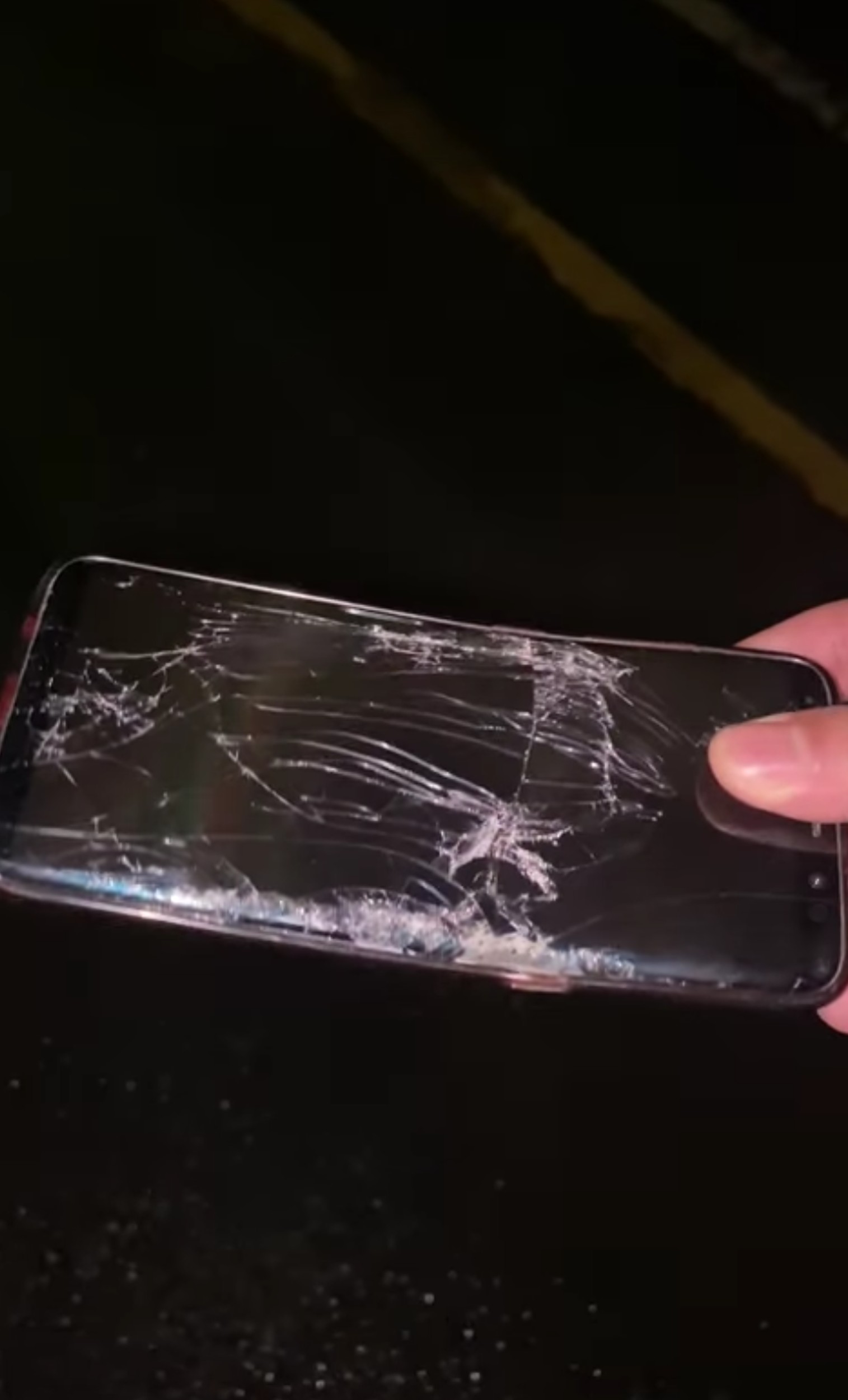 Leon Parsons' phone, allegedly broken beyond use by the bouncer.