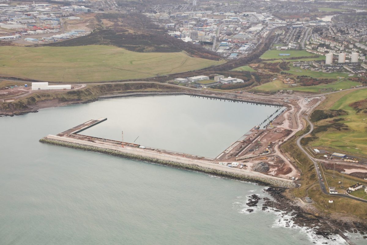 Aberdeen Harbour from above.