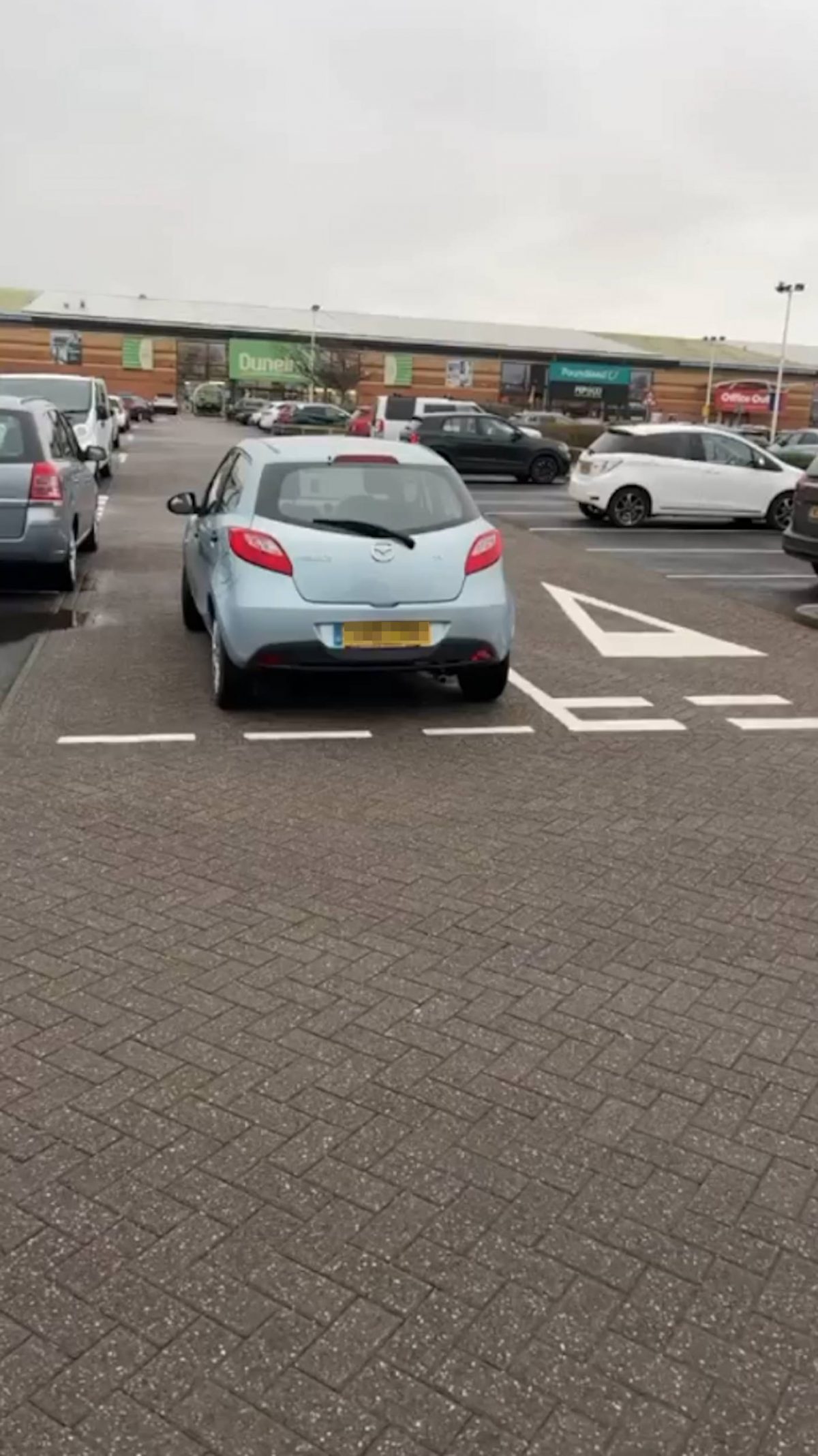 Car parked on a junction