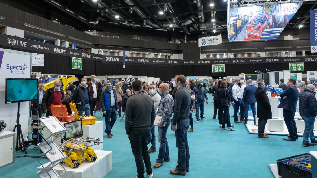 Crowds on the exhibition floor of Subsea Expo 2022.