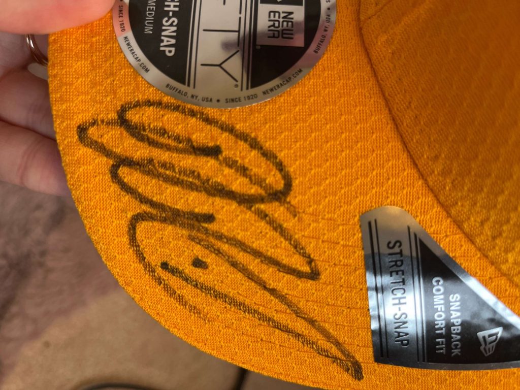 The drivers signed the cap