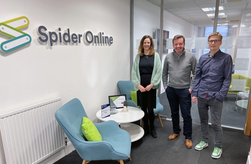 Spider Online employees Lesley Connelly, Ross Hamill and David McNee.