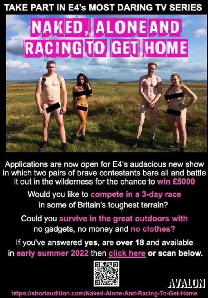 Applications close at the end of may for the naked TV show.