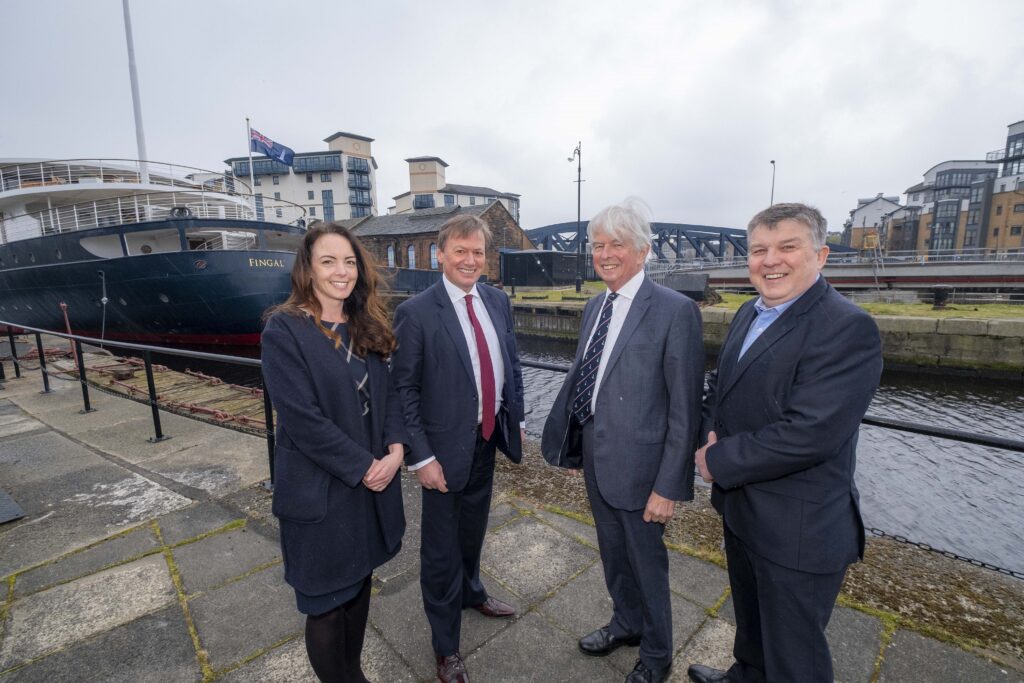 Emma McAslan, Forth Ports; Charles Hammond OBE, Group CEO of Forth Ports; Sir Andrew Cubie CBE, Chair of The Leith Trust; John Evans, The Leith Trust.