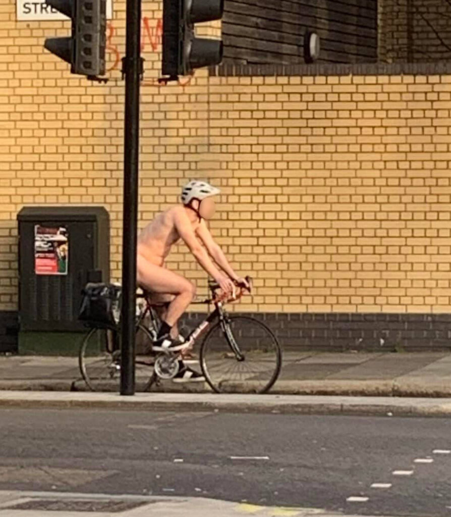 The naked cyclist
