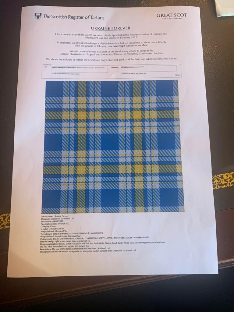 The tartan has been officially registered
