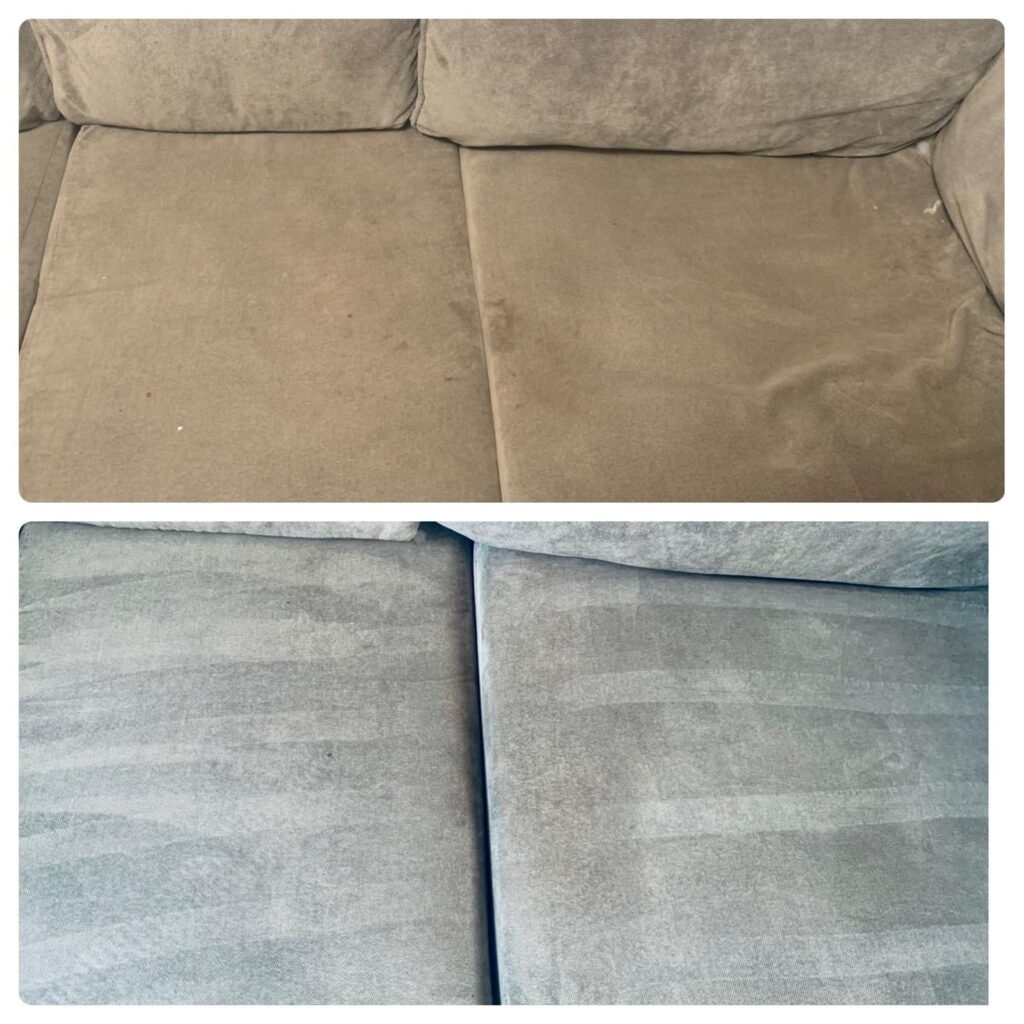 The before and after pics of the couch