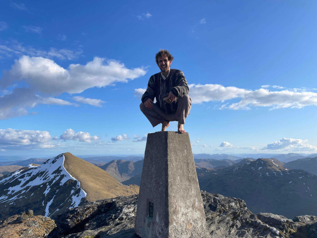 Ethan Dyer Barefoot up a Munro