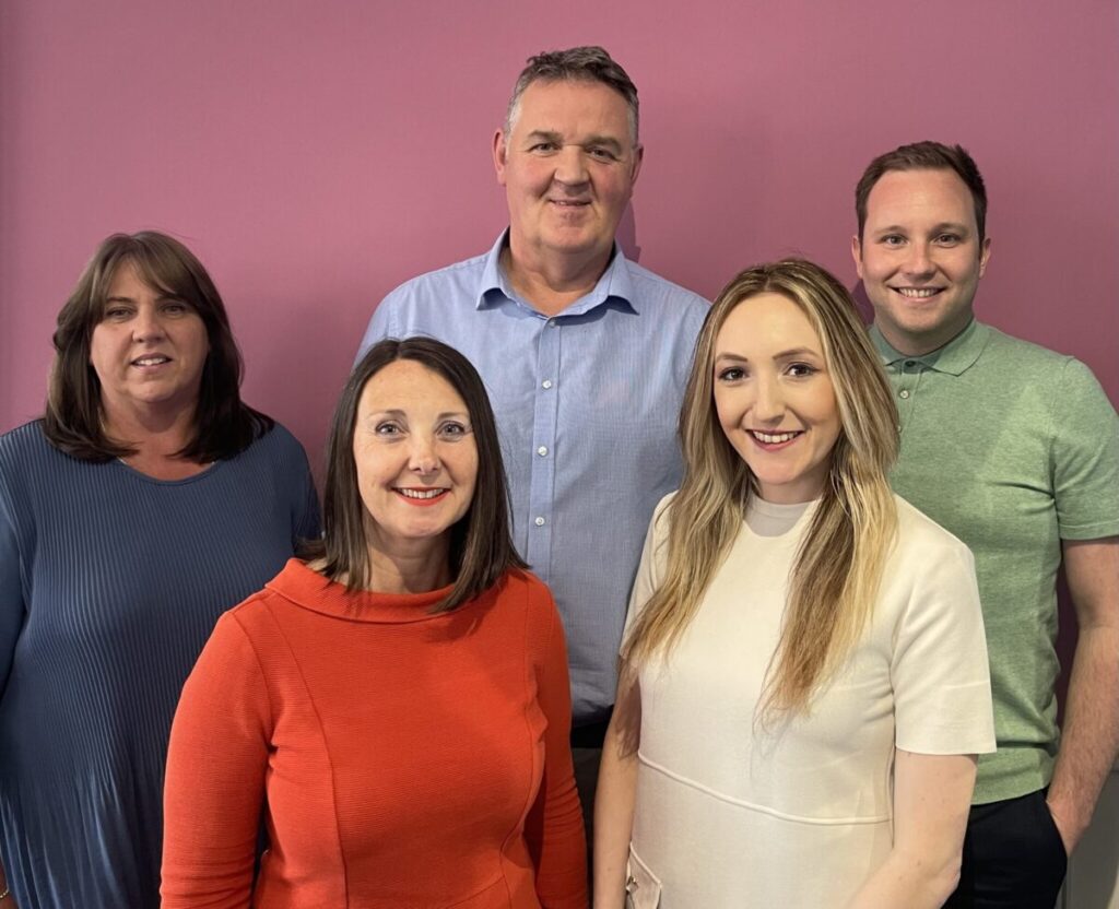 Some of Perceptive Communicators' newest recruits, (L-R) Leanne Shaw, Michelle Burns, John McLauchlan, Amy Groden and Stuart Young.
