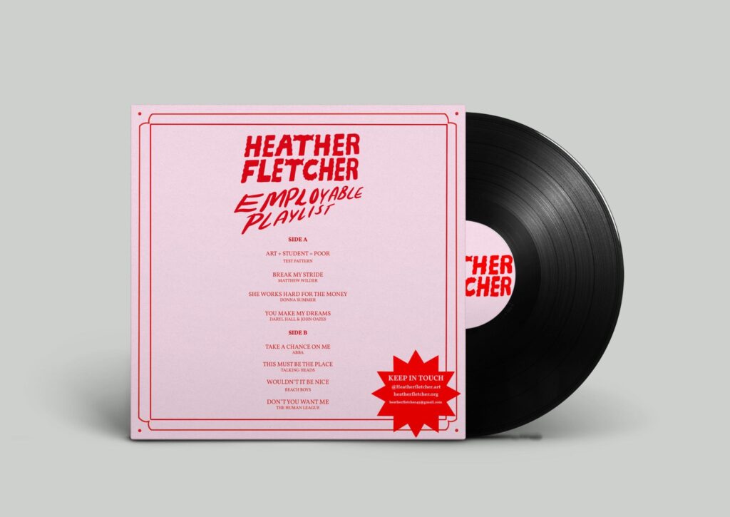 Heather's vinyl with all the songs listed.