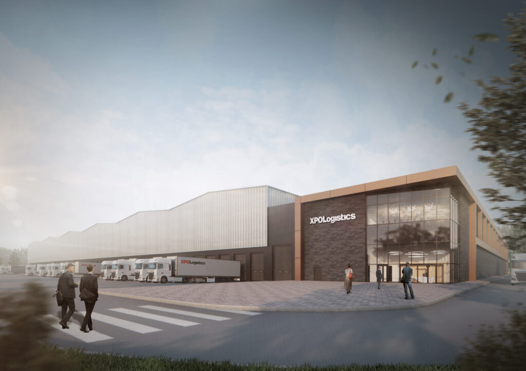 CGI image of what the XPO Logistics warerehouse will look like.