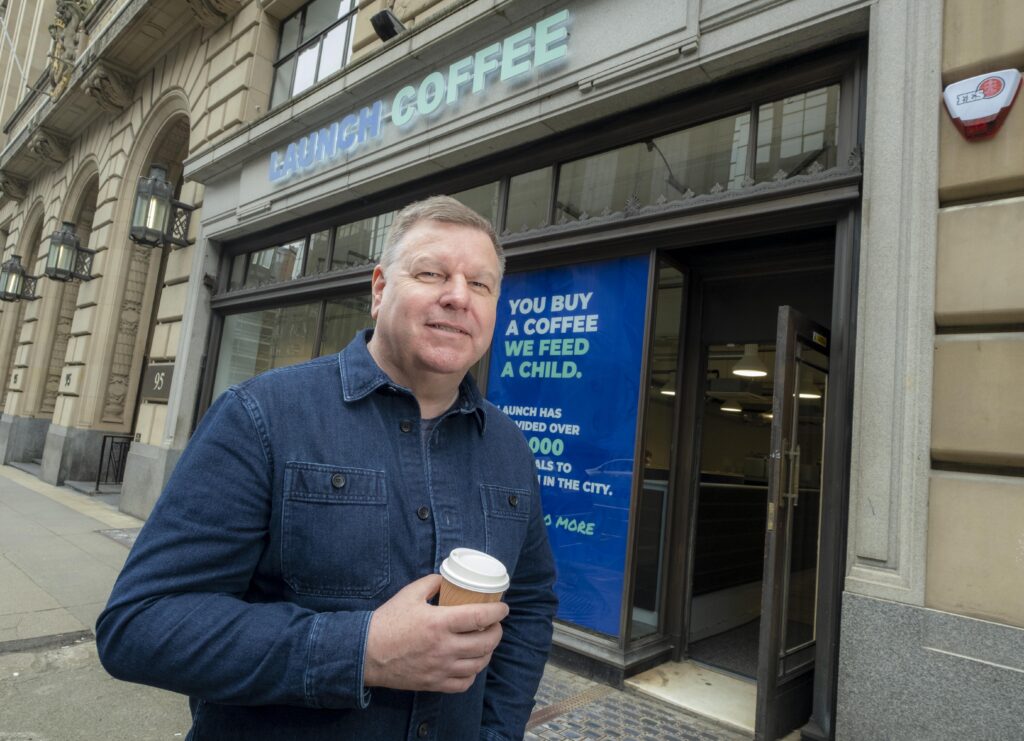 Craig Johnson pictured outside the new Launch Café.