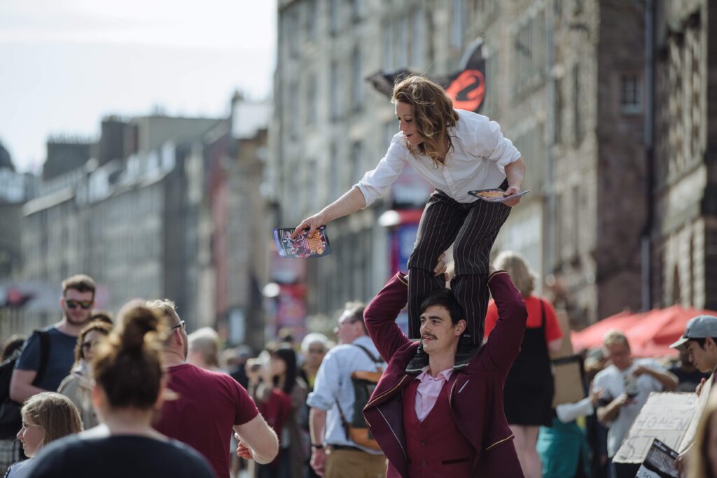 Street event underway at the Edinburgh Fringe.