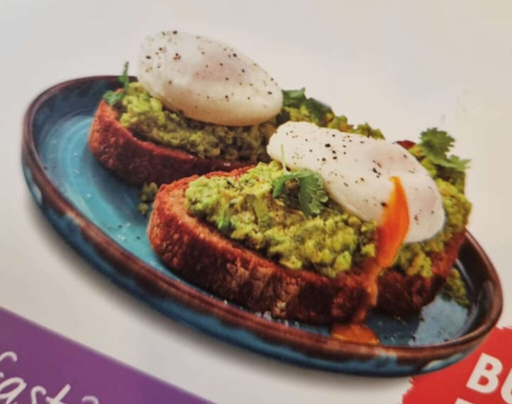 Morrisons Avocado on toast menu 