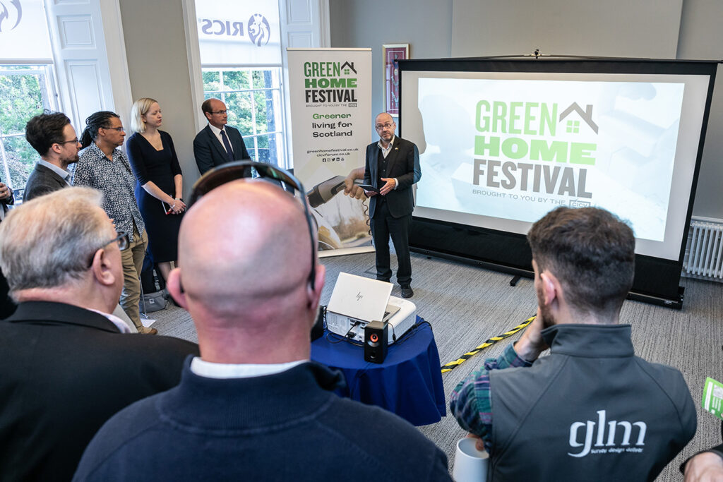 MSP Patrick Harvie addresses delegates at the Green Home Festival launch.