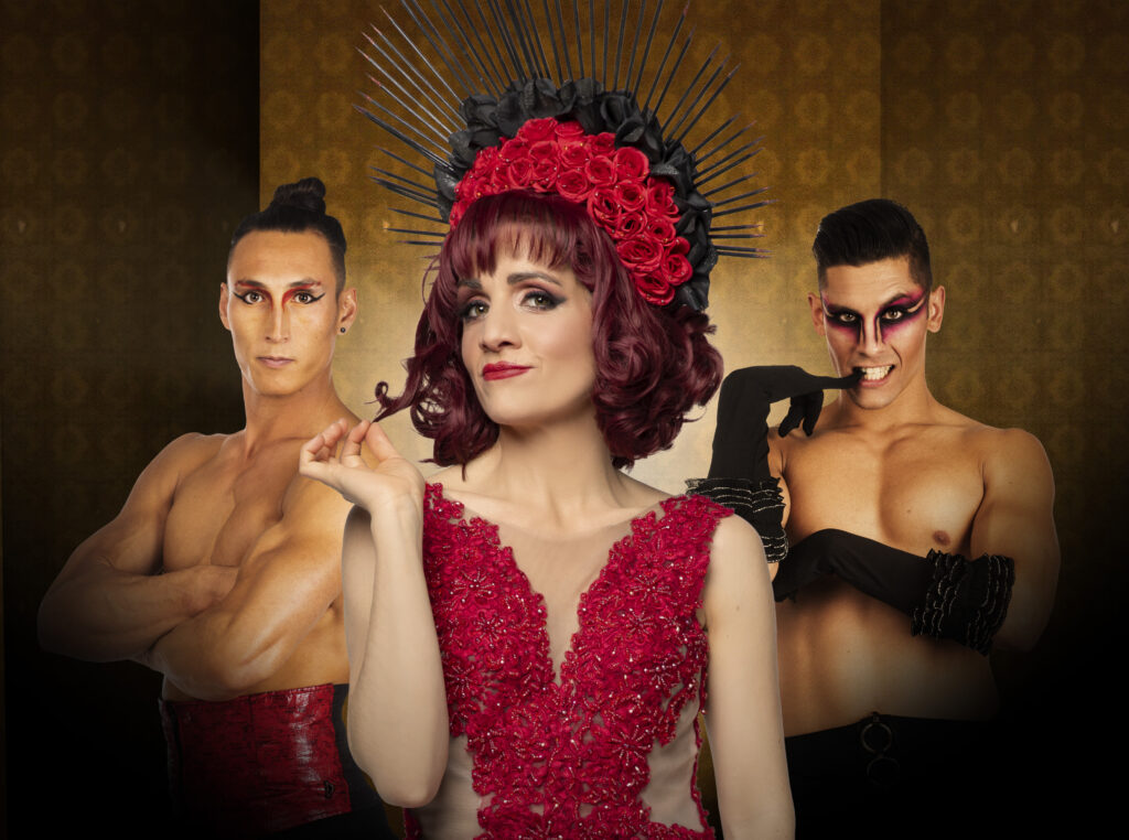 Rouge is a variety of circus acrobatics, cabaret and burlesque all in one show.