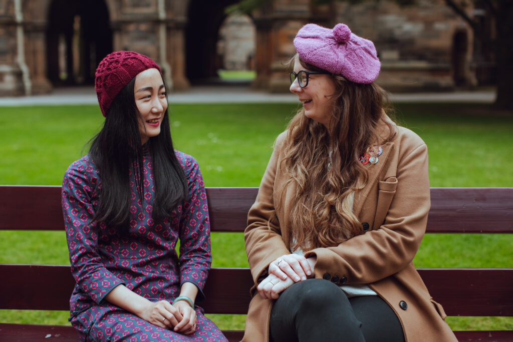 Beanies and Hats inspire by the university's cloisters (image provided by The University of Glasgow)