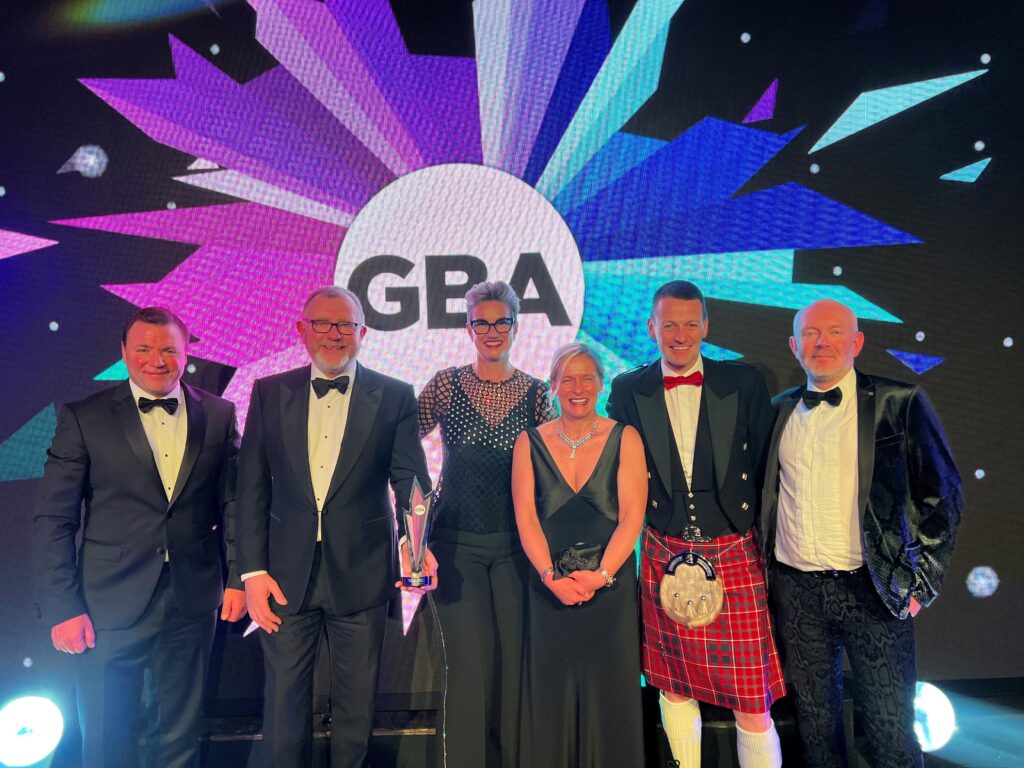 The GlasGo Bus Alliance team at the Glasgow Business Awards on Thursday.
