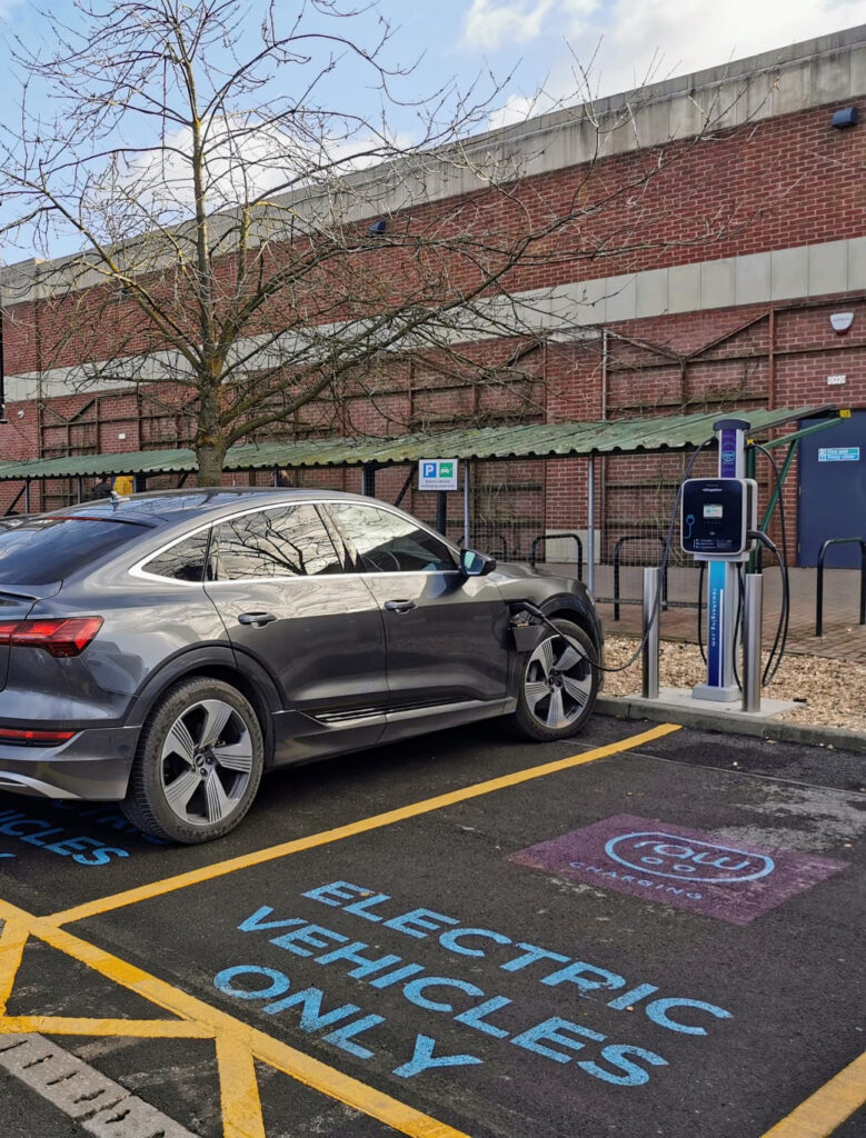 EV chargers are commonly located in isolated car park areas (image provided by Farrpoint)
