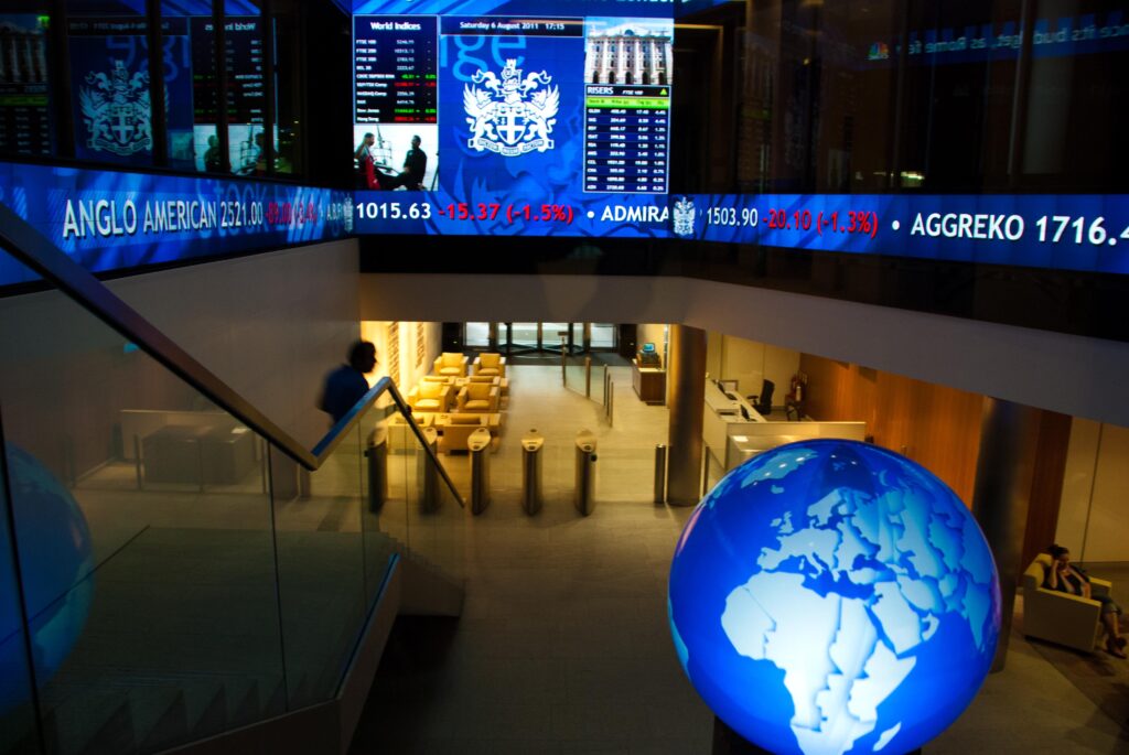 View of the display at the London Stock Exchange.