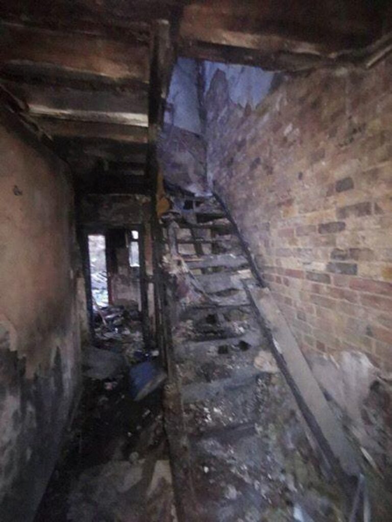 The staircase of the property is burned out.