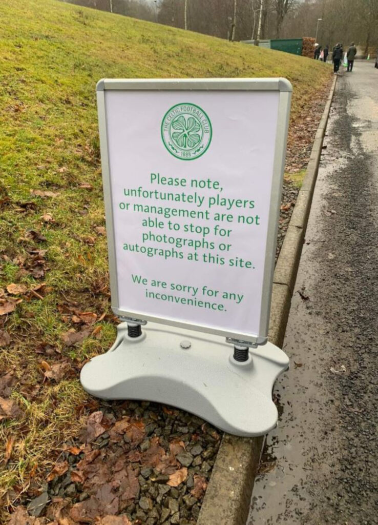 Celtic sign at Lennoxtown