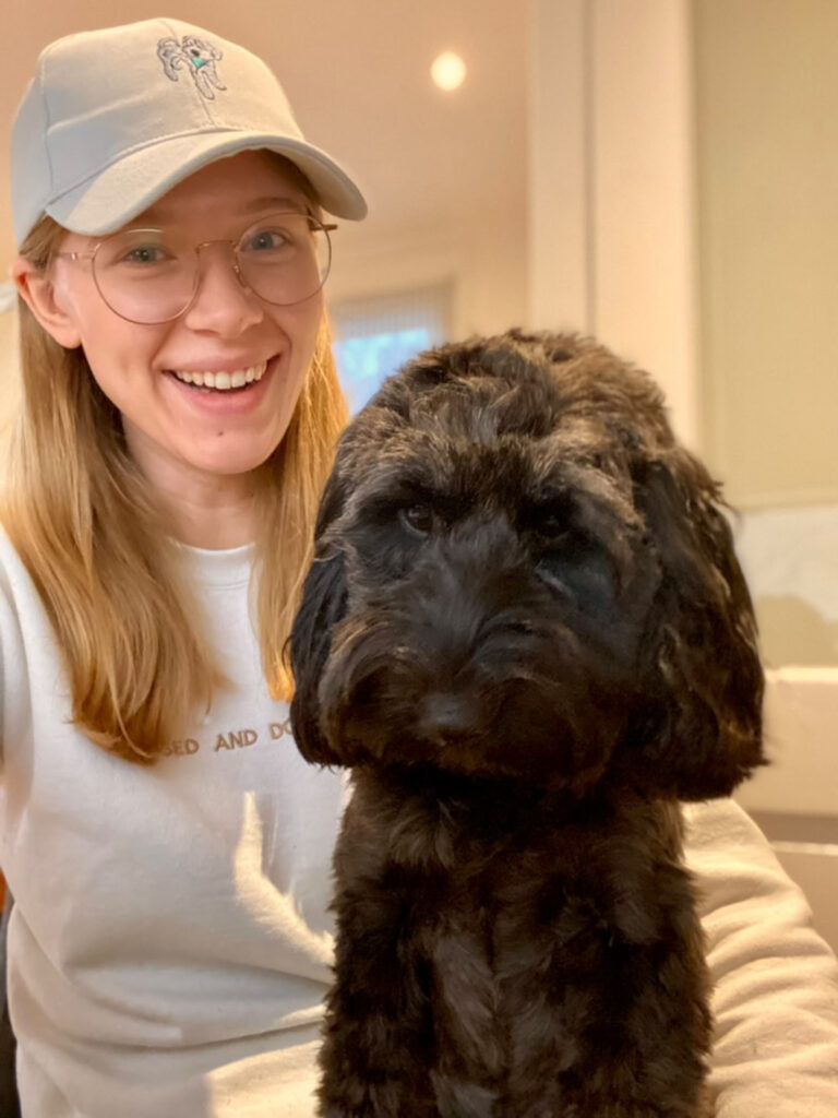 Sophie Taylor and her dog Miley.