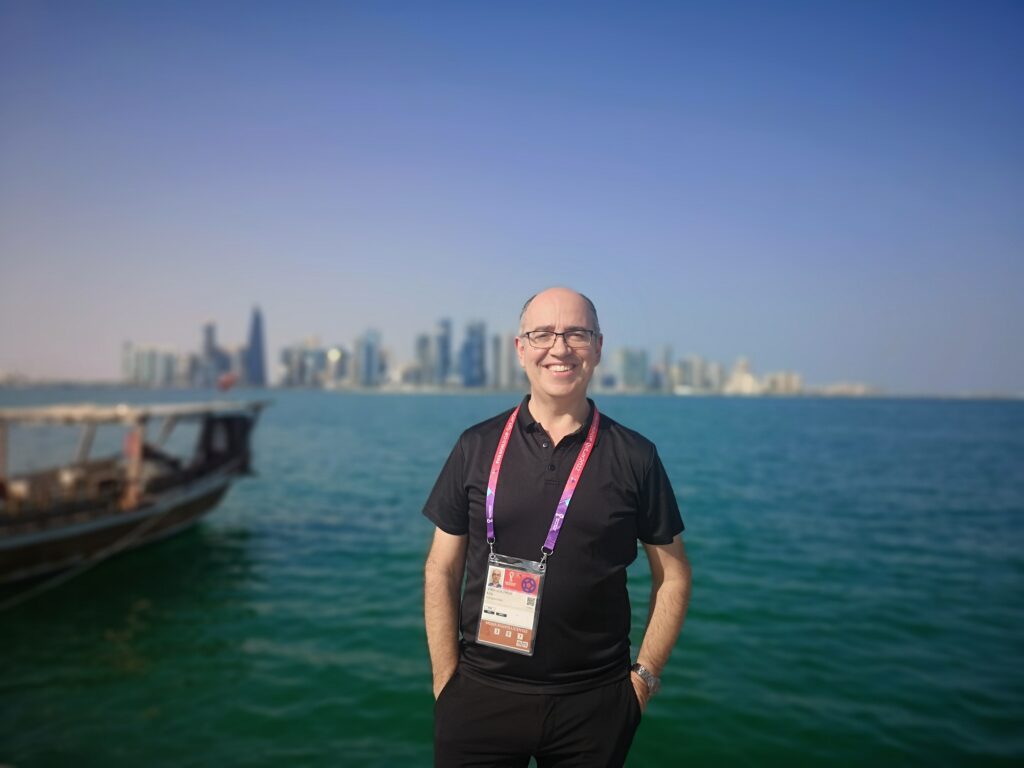 Kris Van Goethem, DS China MD posing at the FIFA World Cup in Qatar.