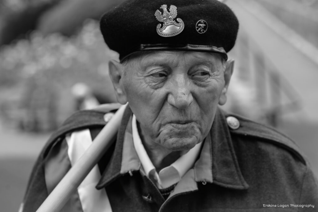 War hero Ludwik Jaszczur dressed in his military uniform