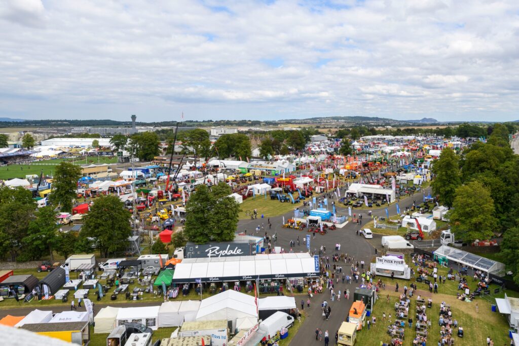 Aerial view of the Royal Highland Show in 2022.