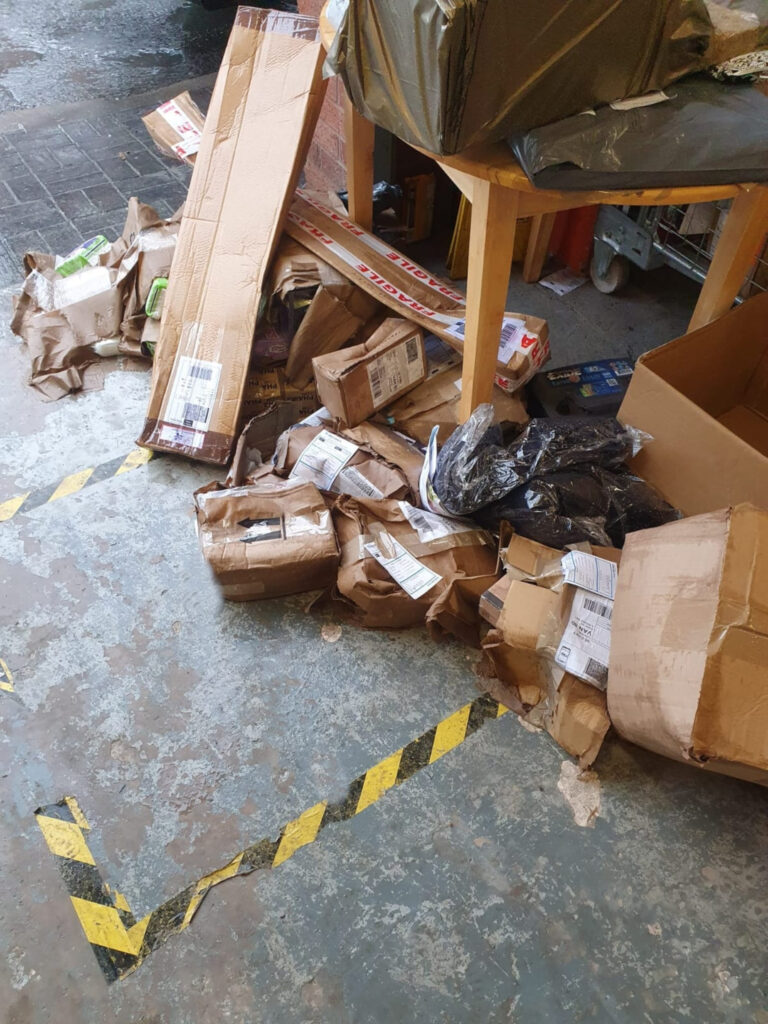 Destroyed parcels.