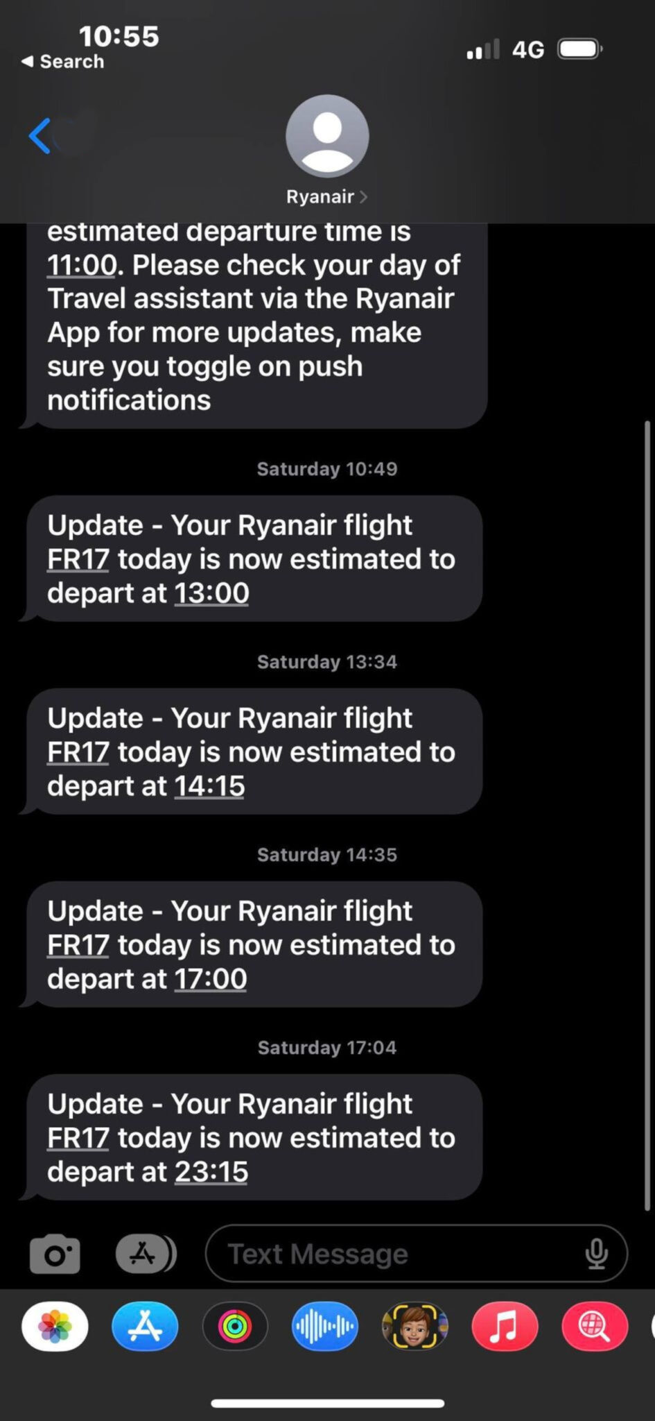 The Ryanair texts.