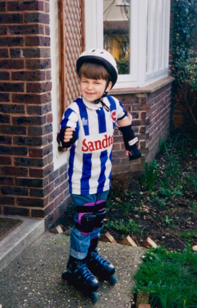 Alex Jordan as a childhood Brighton fan.