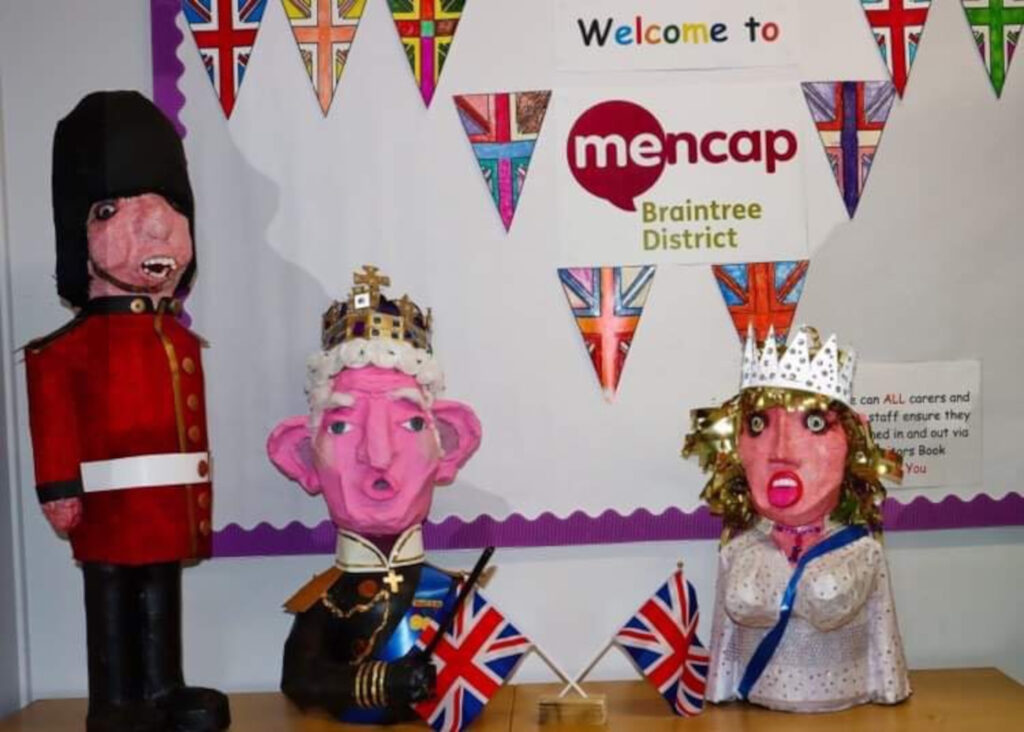 Paper mache of King, Queen and royal guard.