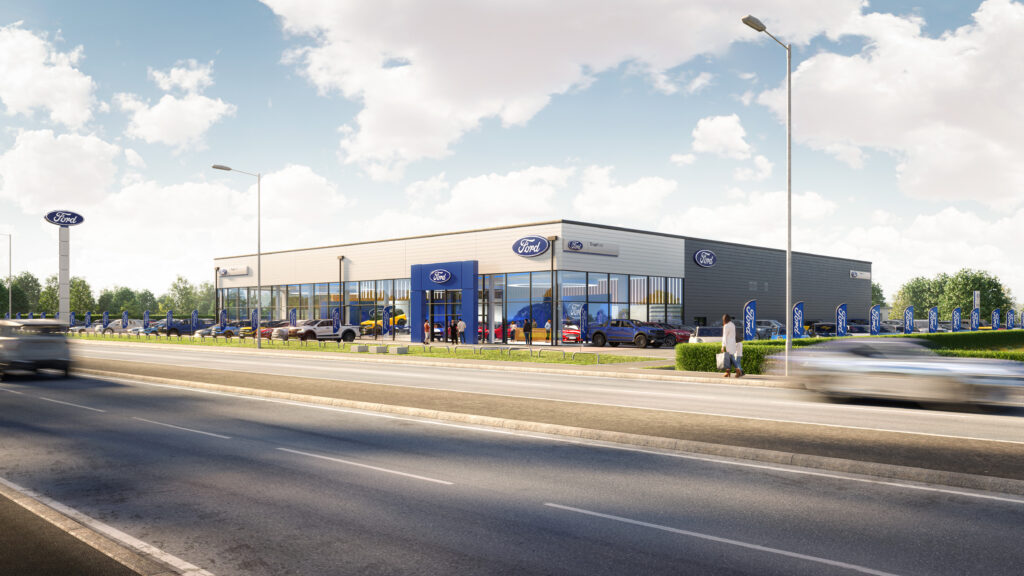 A render of the planned development for TrustFord at Hillington Park.