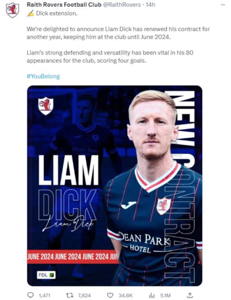 Raith Rovers X-rated player announcement